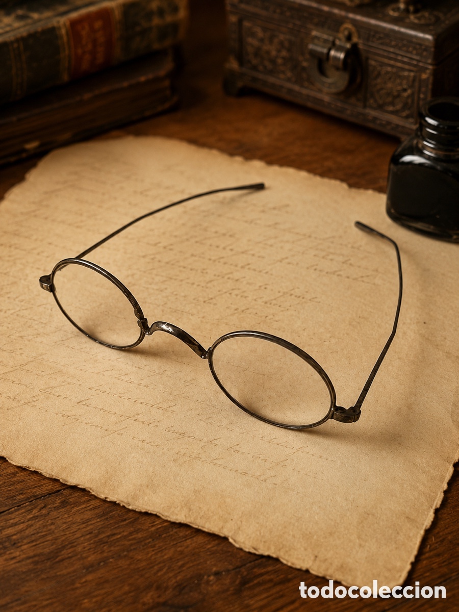 Coleccionismo: Antiguas Gafas Tipo Quevedo Metal Redondas Vintage