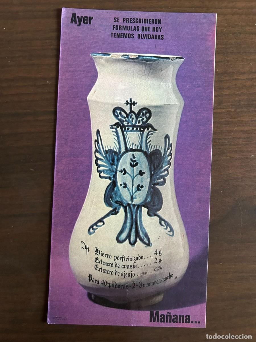 Coleccionismo: ALBARELO DE FARMACIA CON F&Oacute;RMULA ESCRITA - PUBLICIDAD DE MEDICAMENTO CAMPOCOMPLEX DE BAYER 1973