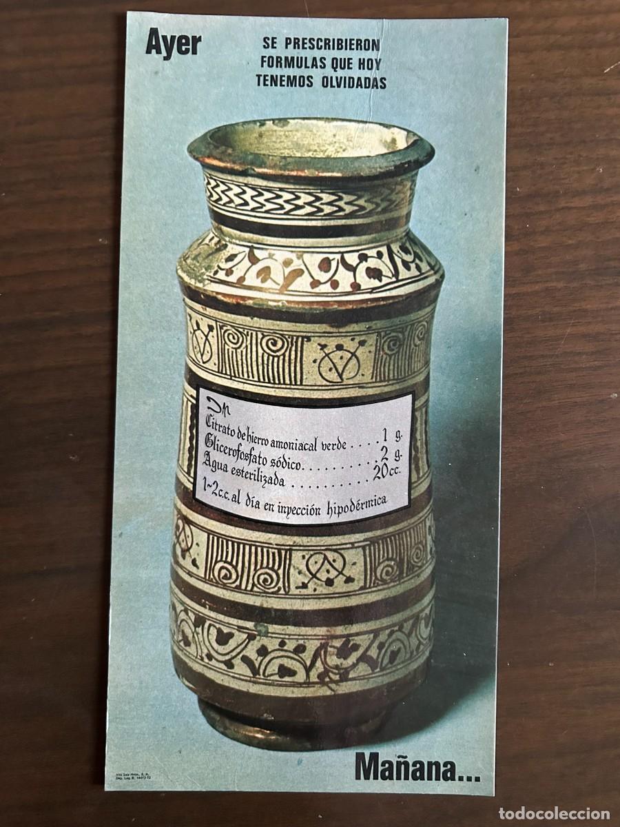 Collecting paper: ALBARELO DE FARMACIA CON F&Oacute;RMULA ESCRITA - PUBLICIDAD DE MEDICAMENTO CAMPOCOMPLEX DE BAYER 1973