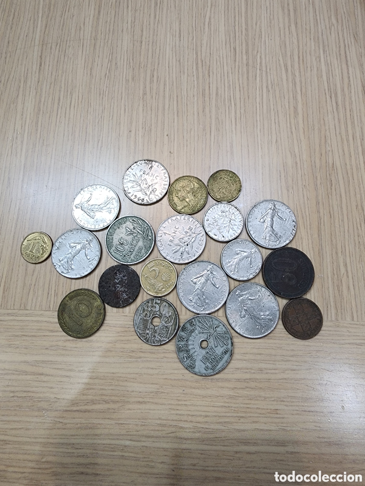 Coleccionismo: Lote monedas variado Francia y espa&ntilde;a