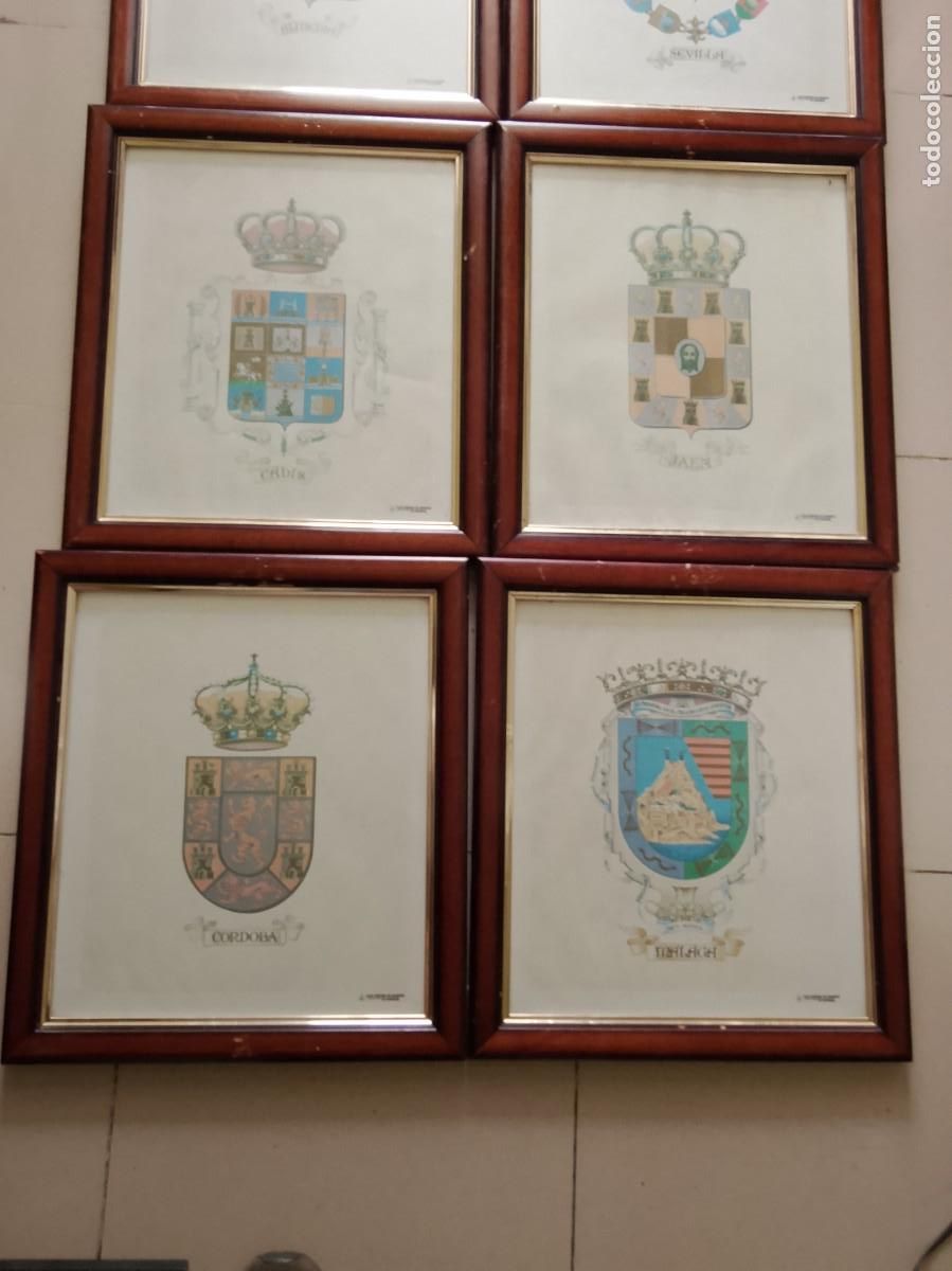 Coleccionismo: 8 laminas enmarcadas de Escudos provinciales Andaluc&iacute;a Ed. Caja General de Ahorros de Granada