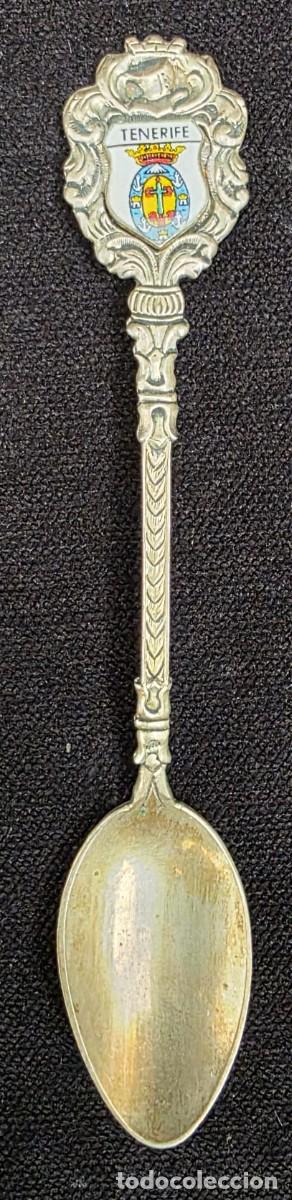 Coleccionismo: Cucharilla Souvenir Vintage de Tenerife ANTIKO 800 &ndash; Colecci&oacute;n Decorativa 12 cm