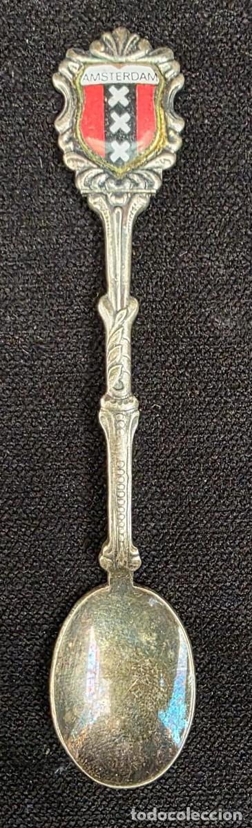 Coleccionismo: Cucharilla Souvenir Vintage de &Aacute;msterdam Holanda 12 cm &ndash; Escudo Esmaltado Colecci&oacute;n