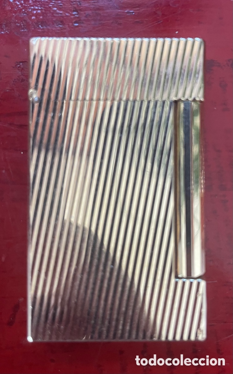 Coleccionismo: Mechero Dupont Dorado Rayas