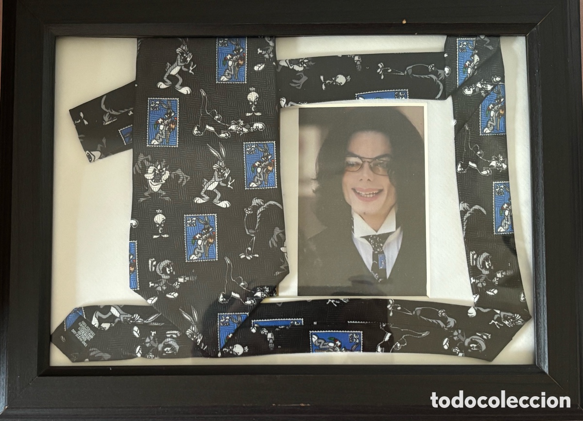 Coleccionismo: Cuadro Michael Jackson Corbata Looney Tunes