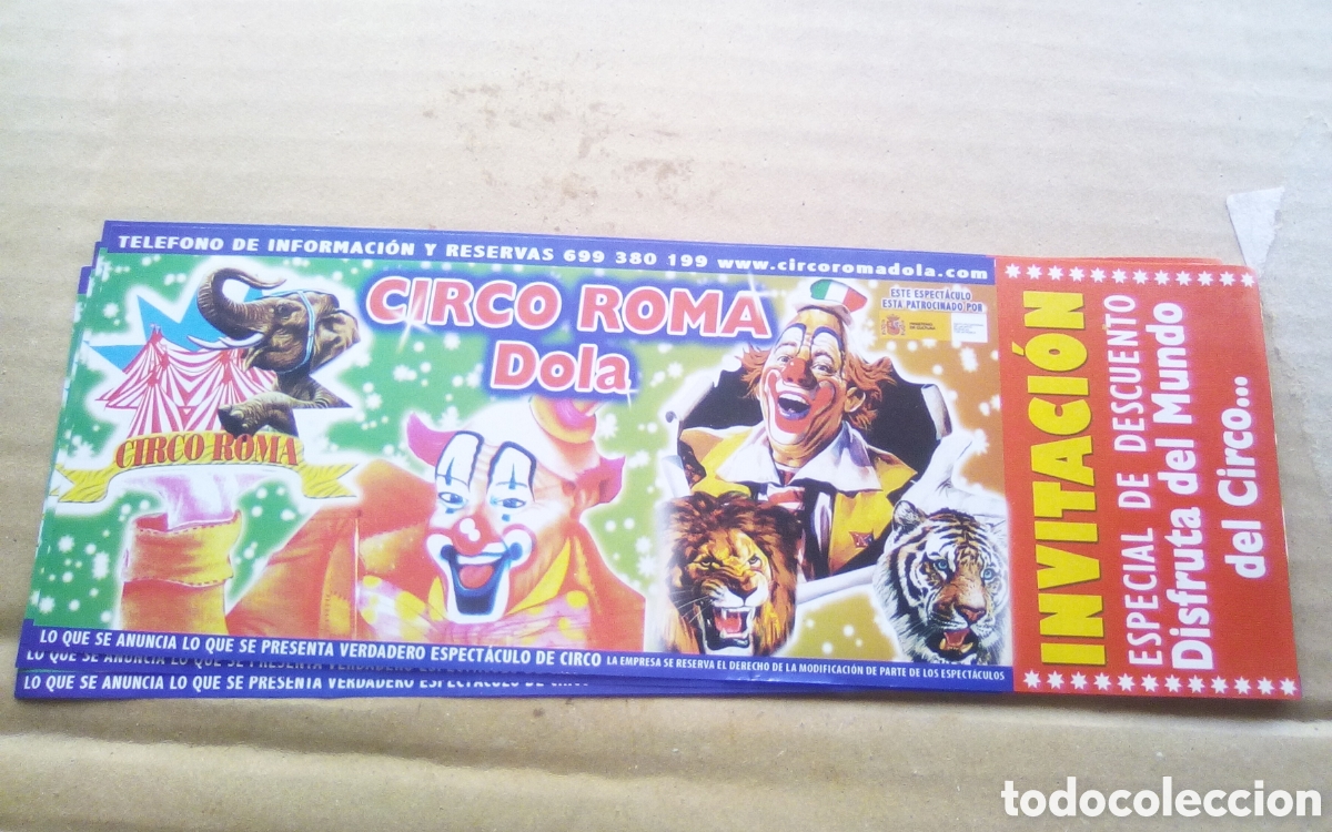 Coleccionismo: Circo Roma. Dola. Invitaci&oacute;n descuento entrada. A&ntilde;o 2011.