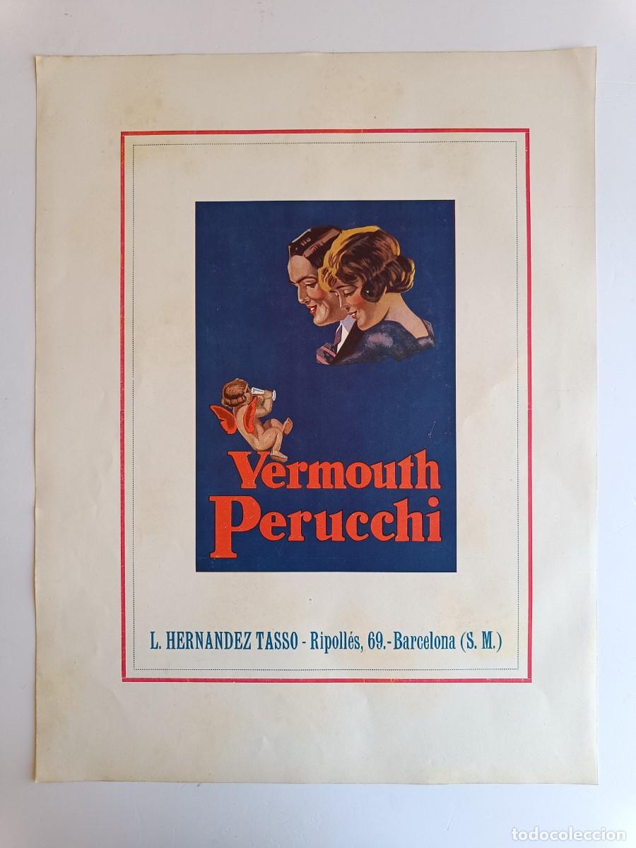 Coleccionismo: LAMINA ORIGIAL 30 x 40 - ALBUM DE LUJO - EXP. INTERN. DE BARCELONA 1929 - PUBLICIDAD VERMUT PERUCCHI