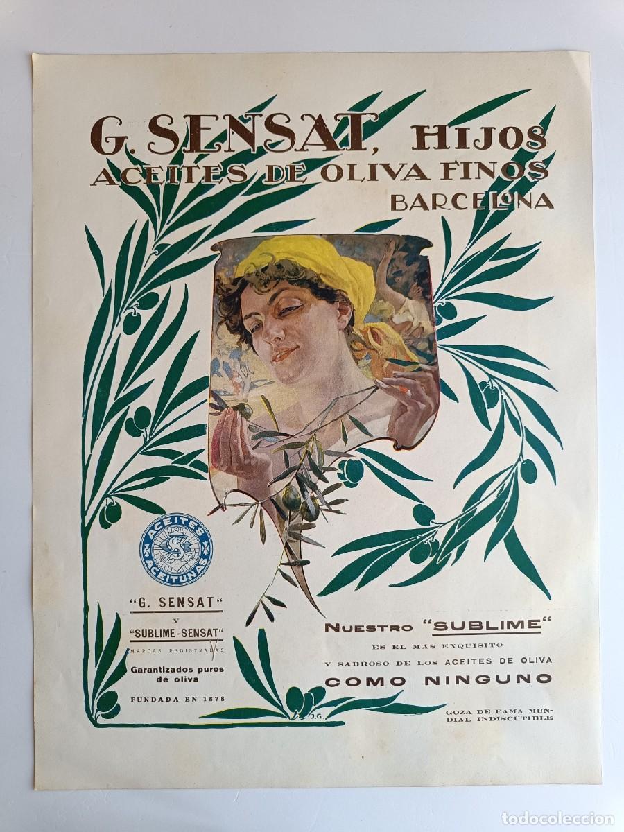 Coleccionismo: LAMINA ORIGINAL 30x40 - ALBUM DE LUJO - EXP. INTERN. DE BARCELONA 1929 - PUBLICIDAD G. SENSAT HIJOS