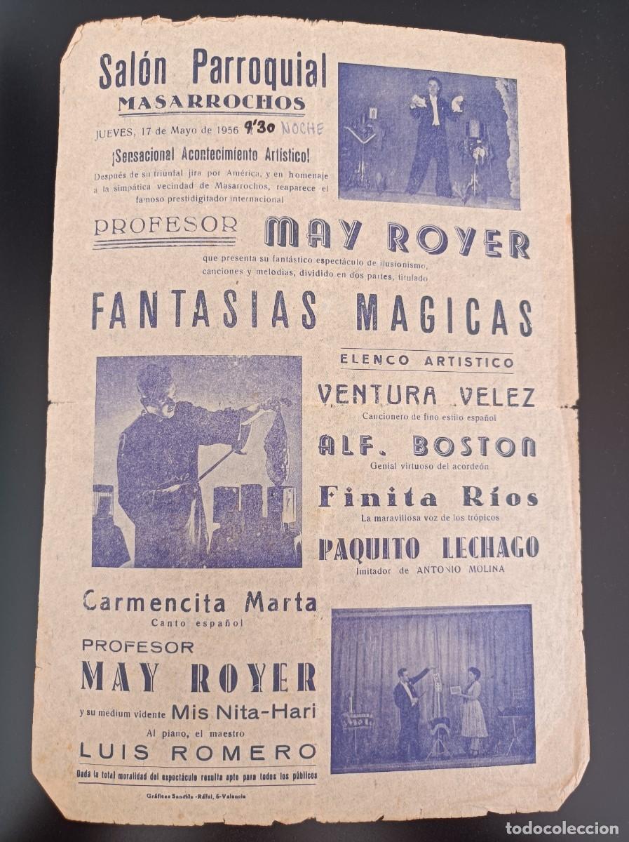 Coleccionismo: PROGRAMA SAL&Oacute;N PARROQUIAL MASARROCHOS 1956 MAY ROYER FANTAS&Iacute;AS M&Aacute;GICAS VENTURA VELEZ LECHAGO
