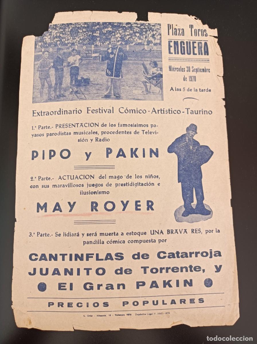 Coleccionismo: PROGRAMA FESTIVAL C&Oacute;MICO PLAZA DE TOROS ENGUERA 1970 MAY ROYER PIPO Y PAKIN CANTINFLAS DE CATARROJA