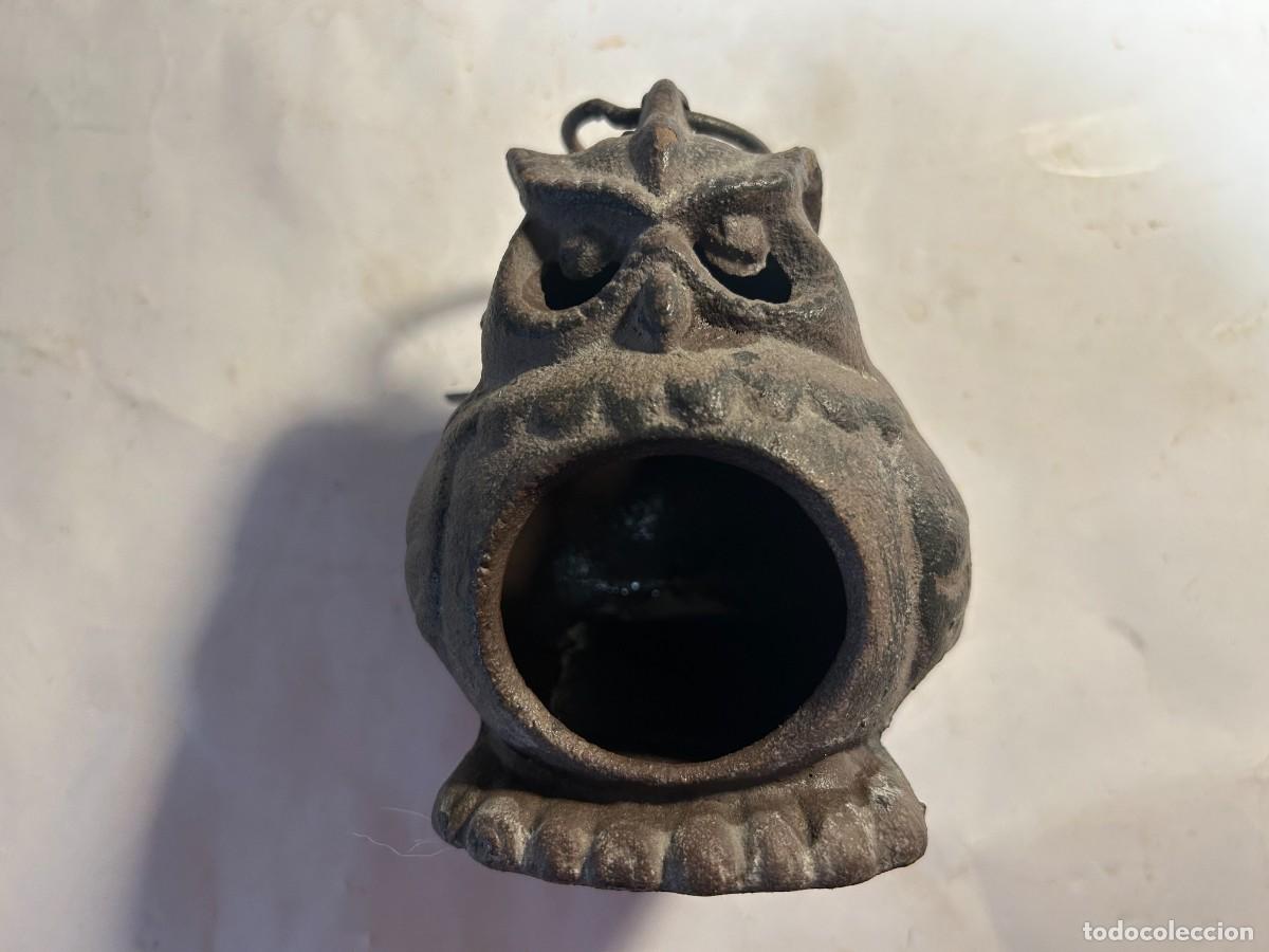 Coleccionismo: Buho de hierro forjado porta velas