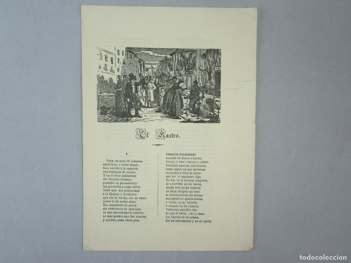 Collezionismo: Reproducci&oacute;n de un Pliego de Cordel, aleluya o Auca. El Rastro de Madrid. 1872.