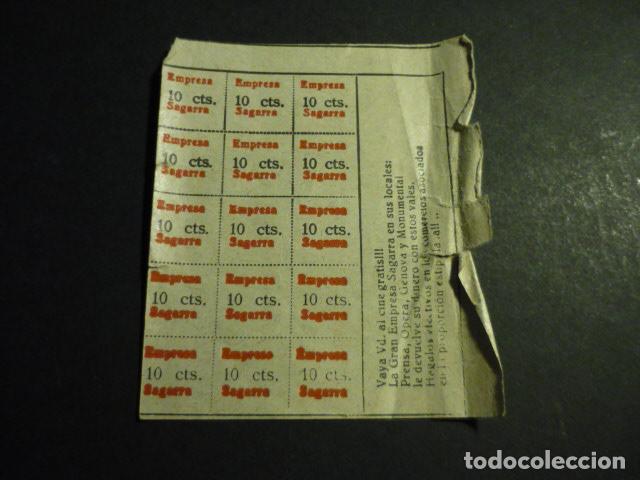 Coleccionismo: ANTIGUO VALE CINE GRATIS EMPRESA SAGARRA CINES PRENSA OPERA GENOVA Y MONUMENTAL MADRID A&Ntilde;OS 30
