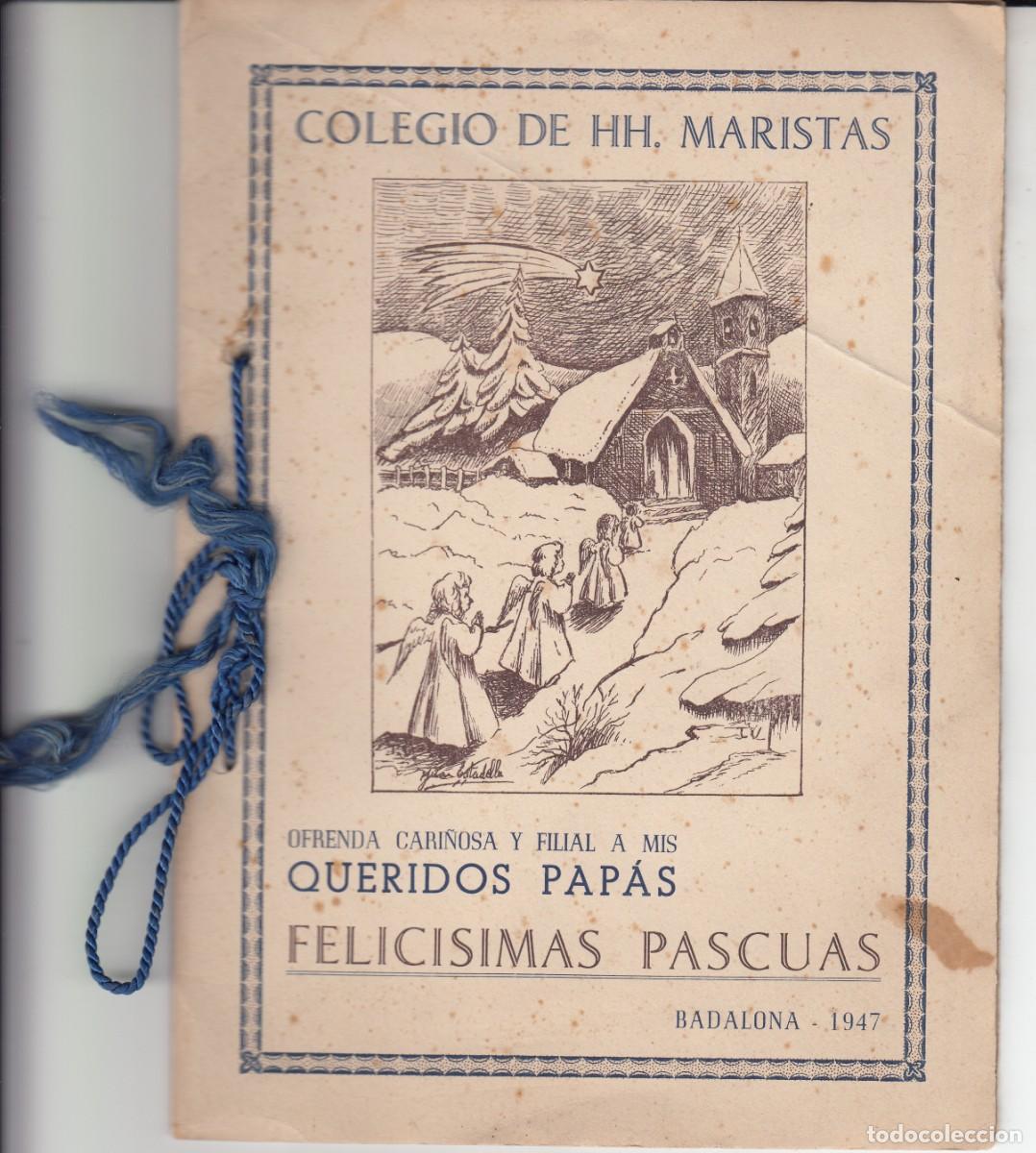 Coleccionismo: COLEGIOS MARISTAS DE BADALONA 1947 - LIBRETA DE EX&Aacute;MENES - 18 P&Aacute;G.