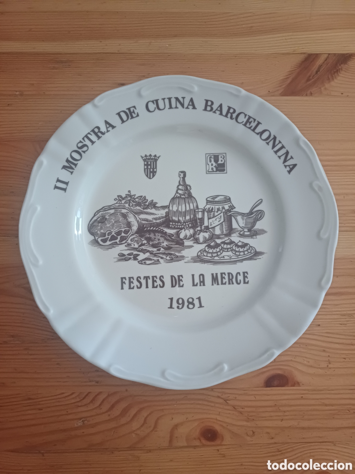 Coleccionismo: Plato II Mostra de cuina Barcelona Festes de la Merc&egrave; 1981 ceramica Grif&eacute; numerado 1935