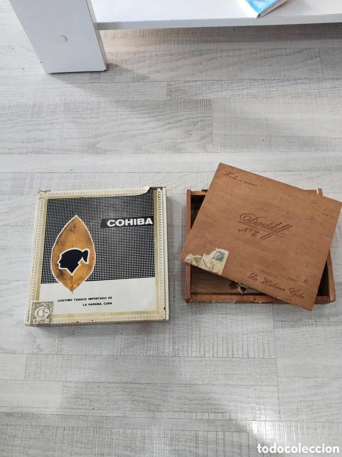 Coleccionismo: LOTE DE 2 CAJA PUROS HABANOS COH&Iacute;BA Y DAVIDOFF ABRIGAS