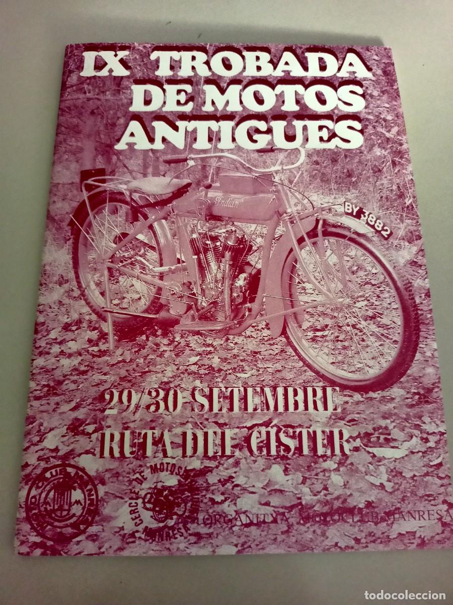Coleccionismo: PROGRAMA &rdquo;IX TROBADA DE MOTOS ANTIGUES&rdquo; RUTA DEL CISTER SETEMBRE 2001