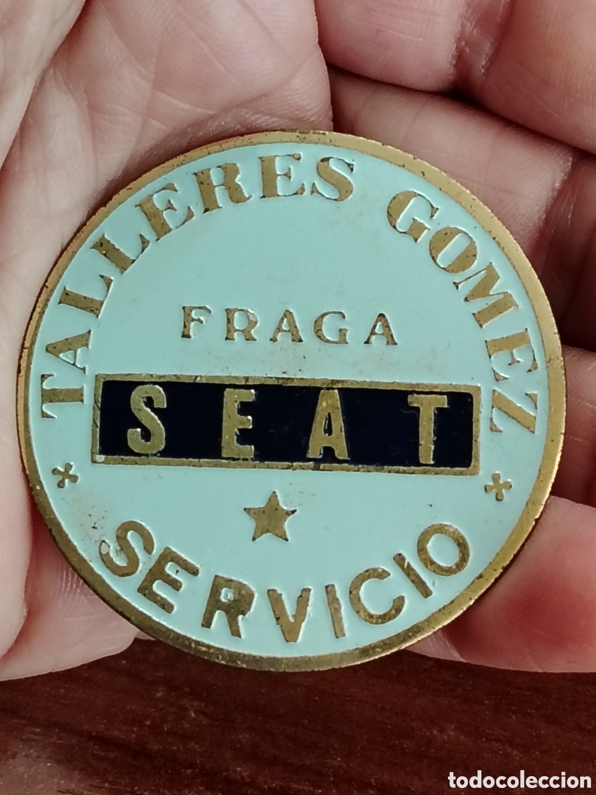 Coleccionismo: Chapa antigua Concesionario Seat Fraga