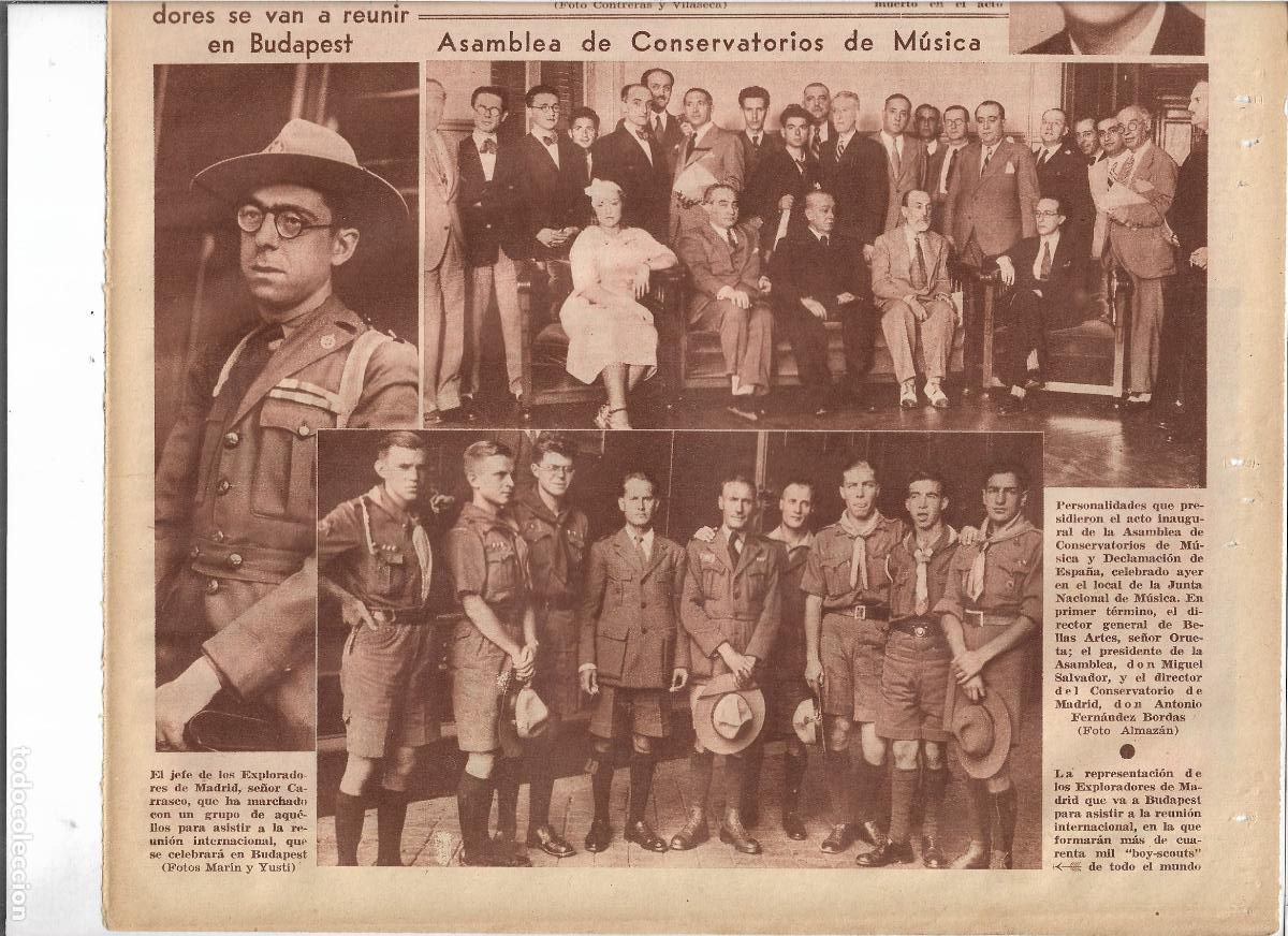 Coleccionismo: A&Ntilde;O 1933 RECORTE PRENSA REUNION INTERNACIONAL BUDAPEST PRESENCIA EXPLORADORES DE MADRID SR CARRASCO
