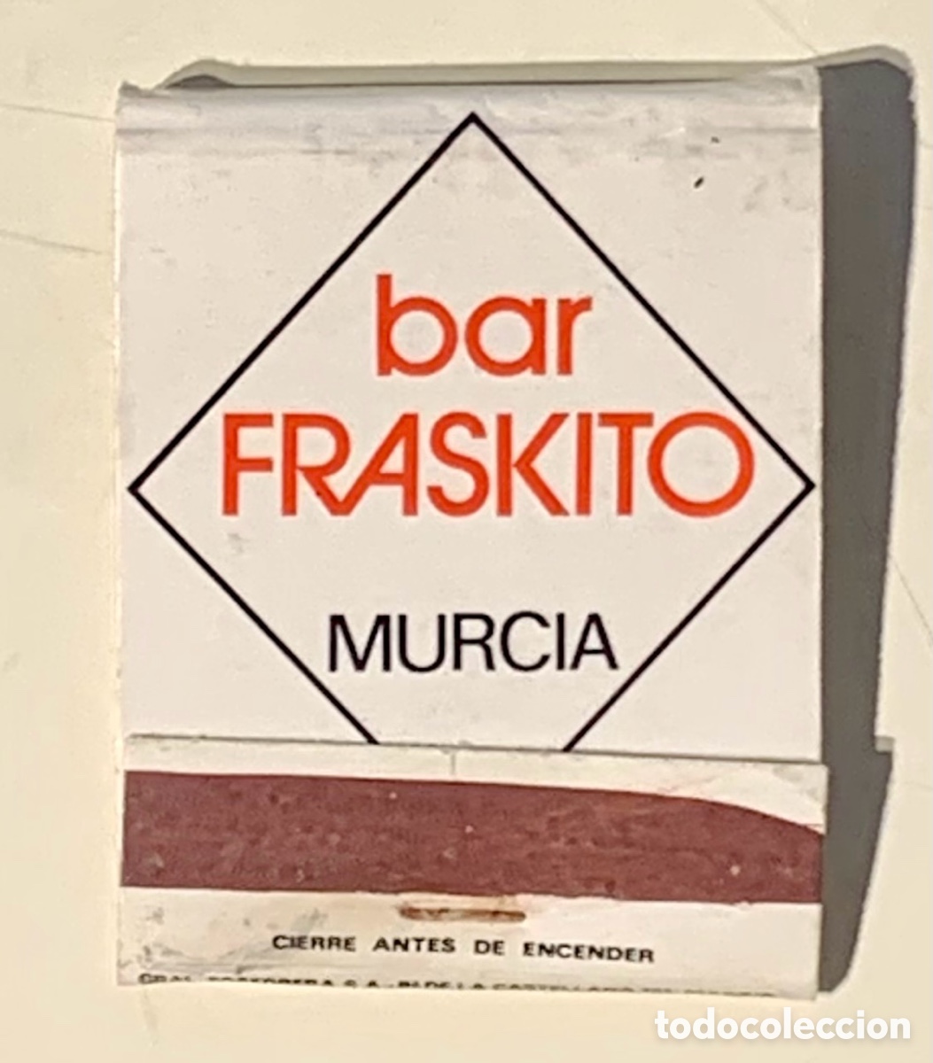Coleccionismo: Caja de cerillas. Bar FRASKITO. Murcia. A&ntilde;os 70.