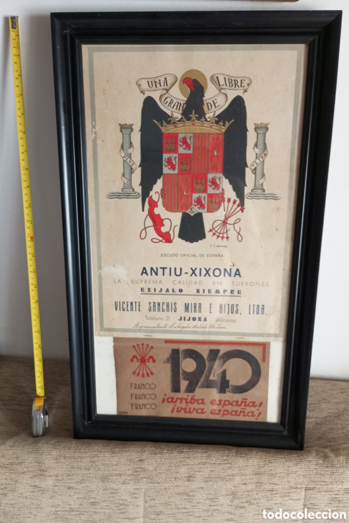 Coleccionismo: Calendario original 1940 escudo oficial de Espa&ntilde;a turrones antiu-xixona