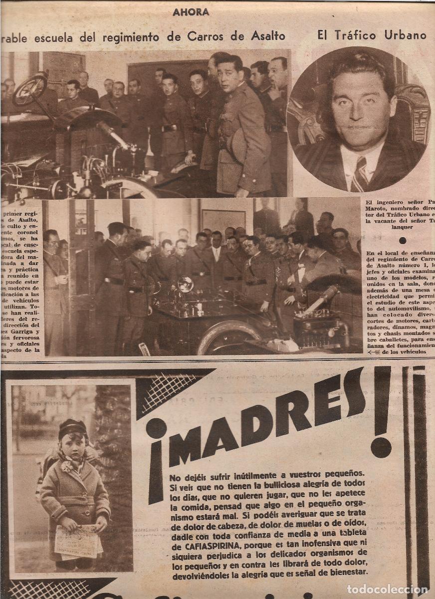 Coleccionismo: A&Ntilde;O 1933 RECORTE PRENSA EJERCITO ESCUELA REGIMIENTO DE CARROS DE ASALTO JEFES OFICILES ARMANDO OLMO