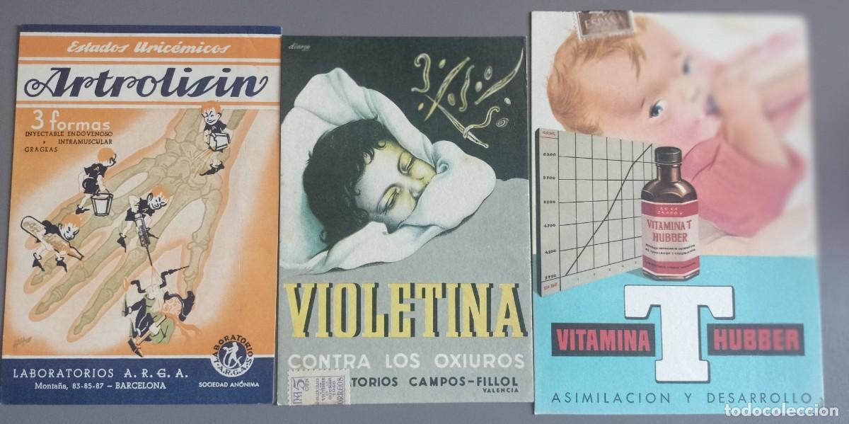 Coleccionismo: A&Ntilde;OS 50 -3 PUBLICIDADES ANTIGUAS DE FARMACIA - LABORATORIOS