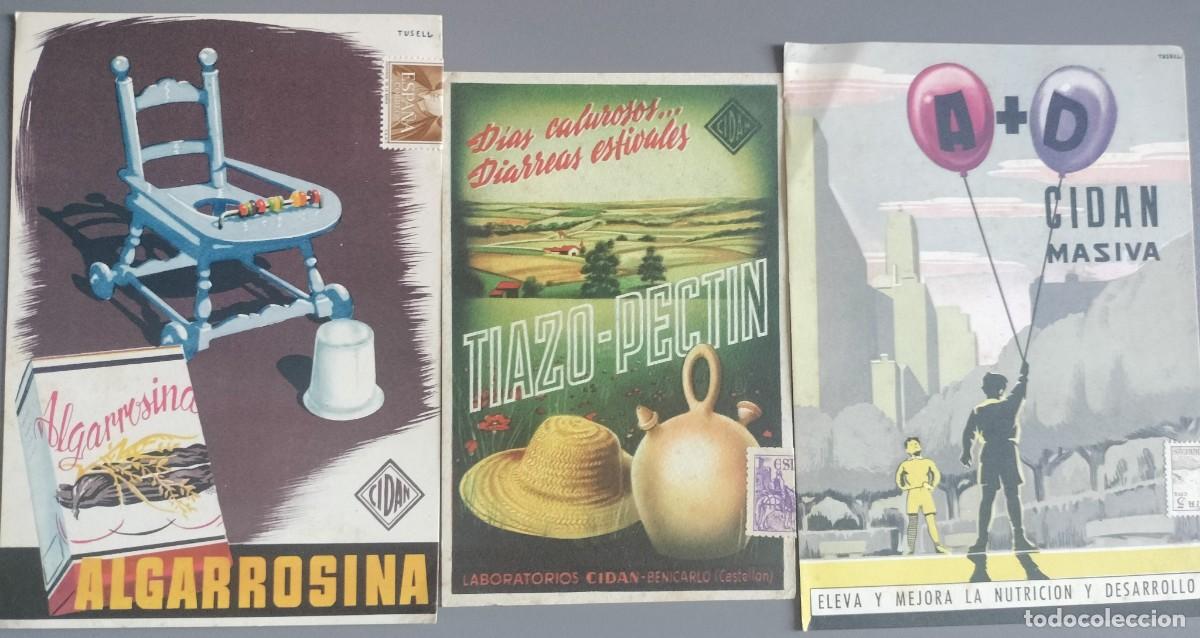 Coleccionismo: A&Ntilde;OS 50 -3 PUBLICIDADES ANTIGUAS DE FARMACIA - LABORATORIOS CIDAN EN BENICARL&Oacute;