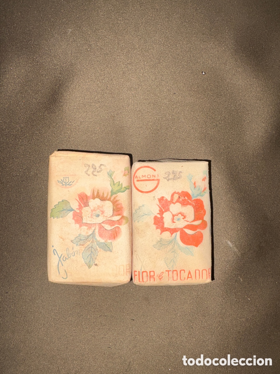 Colecionismo: Antiguo jab&oacute;n de manos*FLOR DE TOCADOR*almont,muy curioso*ver fotos*lote de 2 paquetes