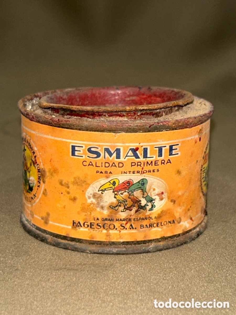 Coleccionismo: ANTIGUO BOTE, LATA DE PINTURA ESMALTE CALIDAD PRIMERA PARA INTERIORES FAGESCO , BARCELONA
