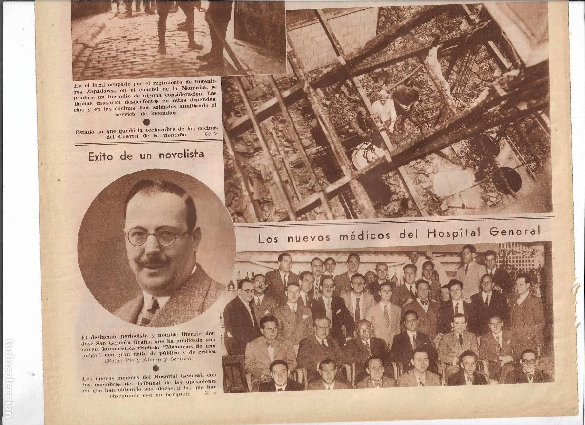 Coleccionismo: A&Ntilde;O 1933 RECORTE PRENSA MEDICINA LOS NUEVOS MEDICOS DEL HOSPITAL GENERAL