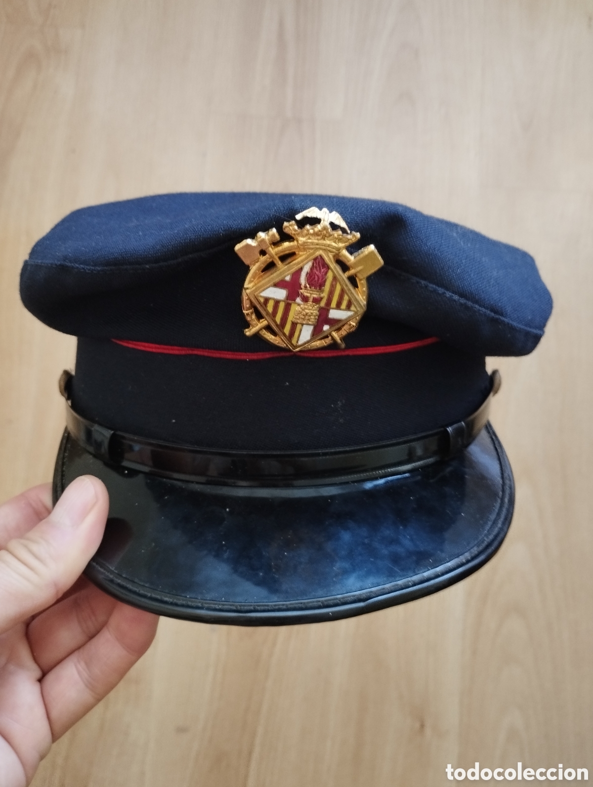 Coleccionismo: Gorra de plato de gala bomberos de Barcelona