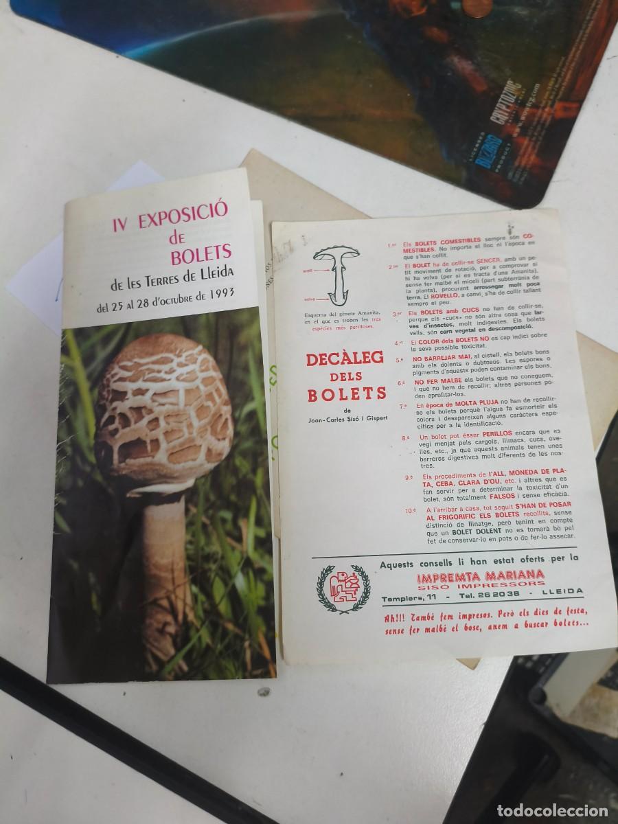 Coleccionismo: IV exposici&oacute; de bolets de les terres de l'Ebre 1993. Dec&agrave;leg dels bolets. Consells. Joan-Carles Sis&oacute;