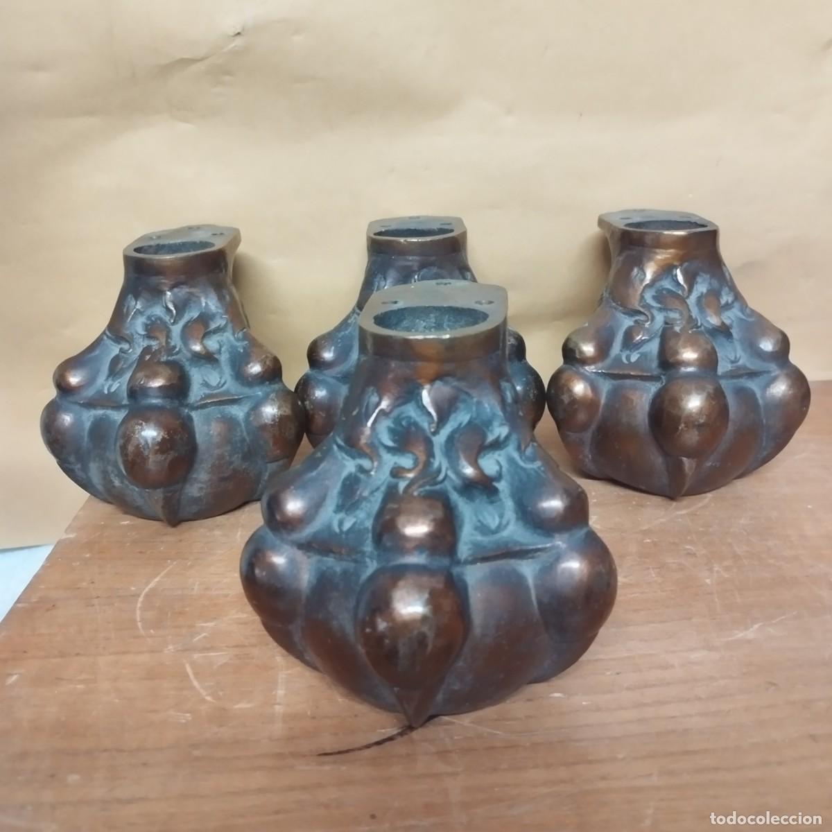 Sammeln: Lote 4 patas de le&oacute;n - Bronce