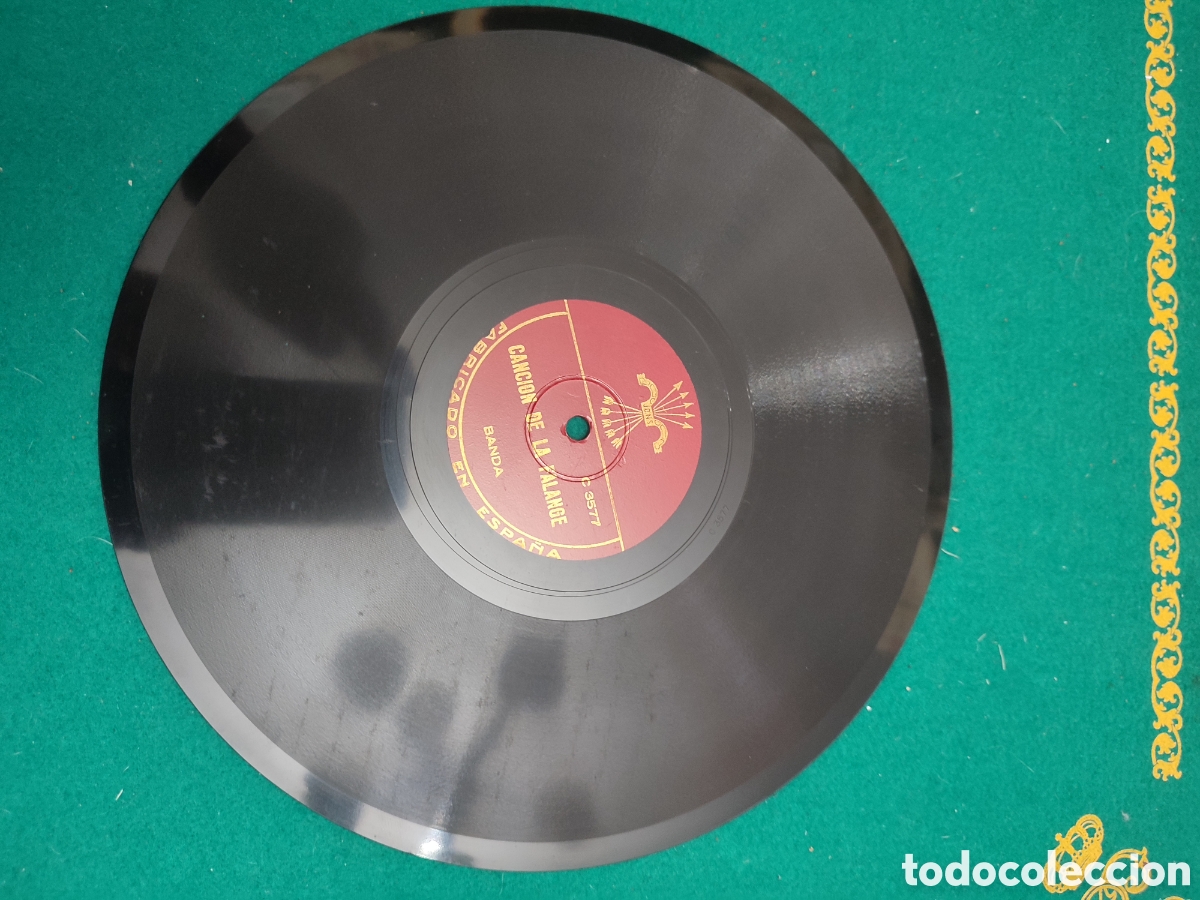 Collezionismo: Disco m&uacute;sica pizarra Falange guerra civil