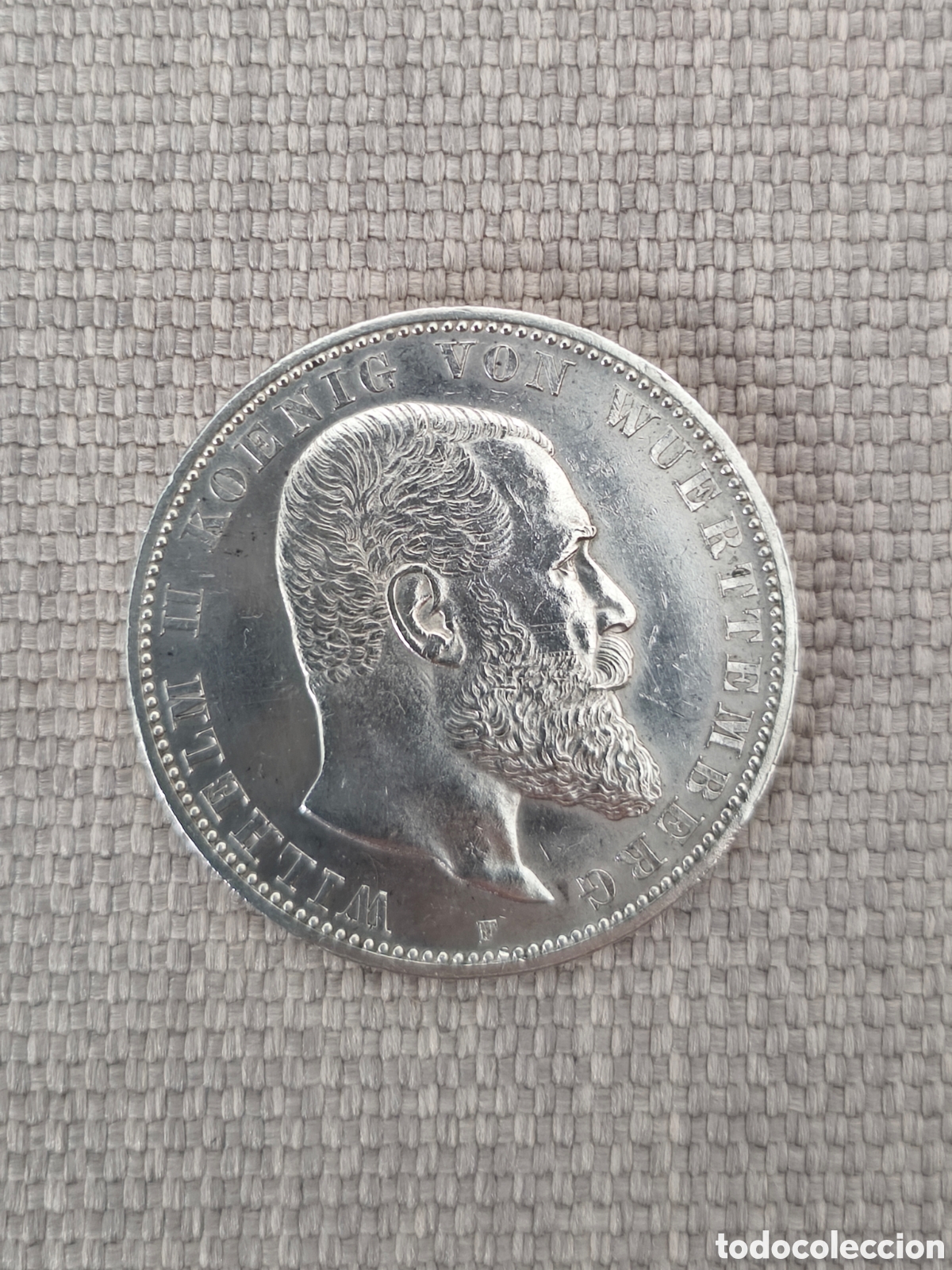 Coleccionismo: Moneda de Plata 5 Mark 1913 F W&uuml;rttemberg Guillermo II Imperio Alem&aacute;n Kaiserreich