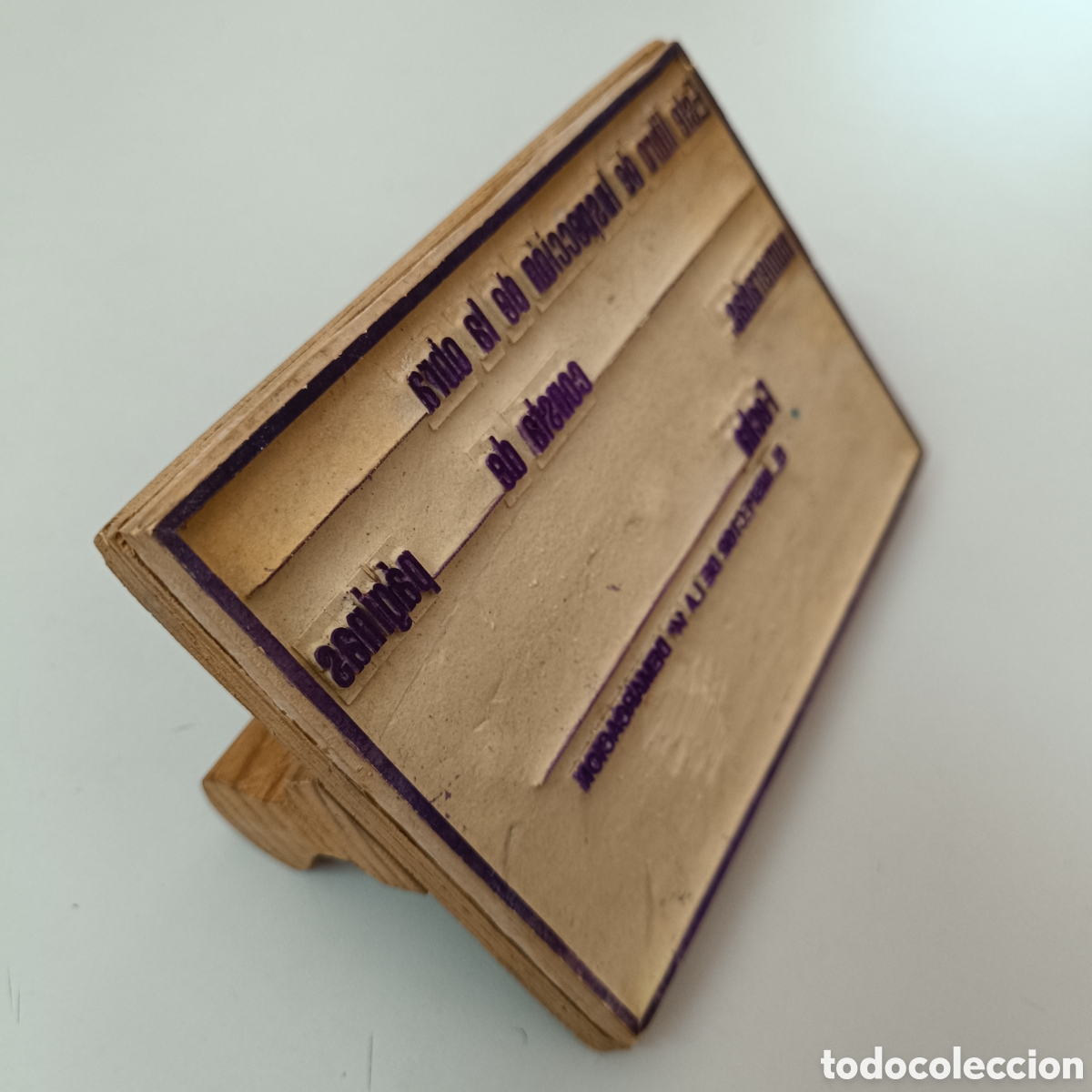 Coleccionismo: Tamp&oacute;n o matasellos antiguo de madera