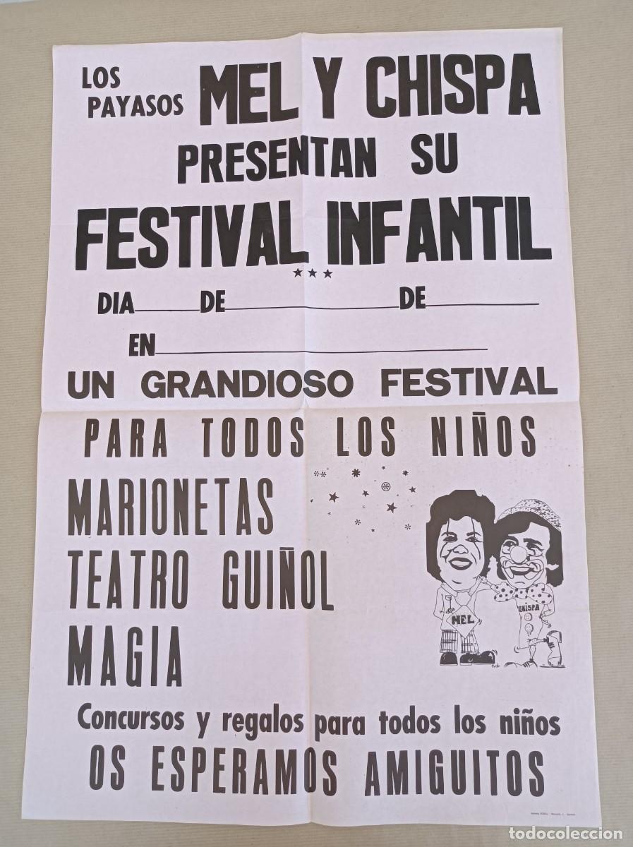 Collezionismo: PROGRAMA CARTEL LOS PAYASOS MEL Y CHISPA PROGRAMA INFANTIL TEATRO GUI&Ntilde;OL MAGIA