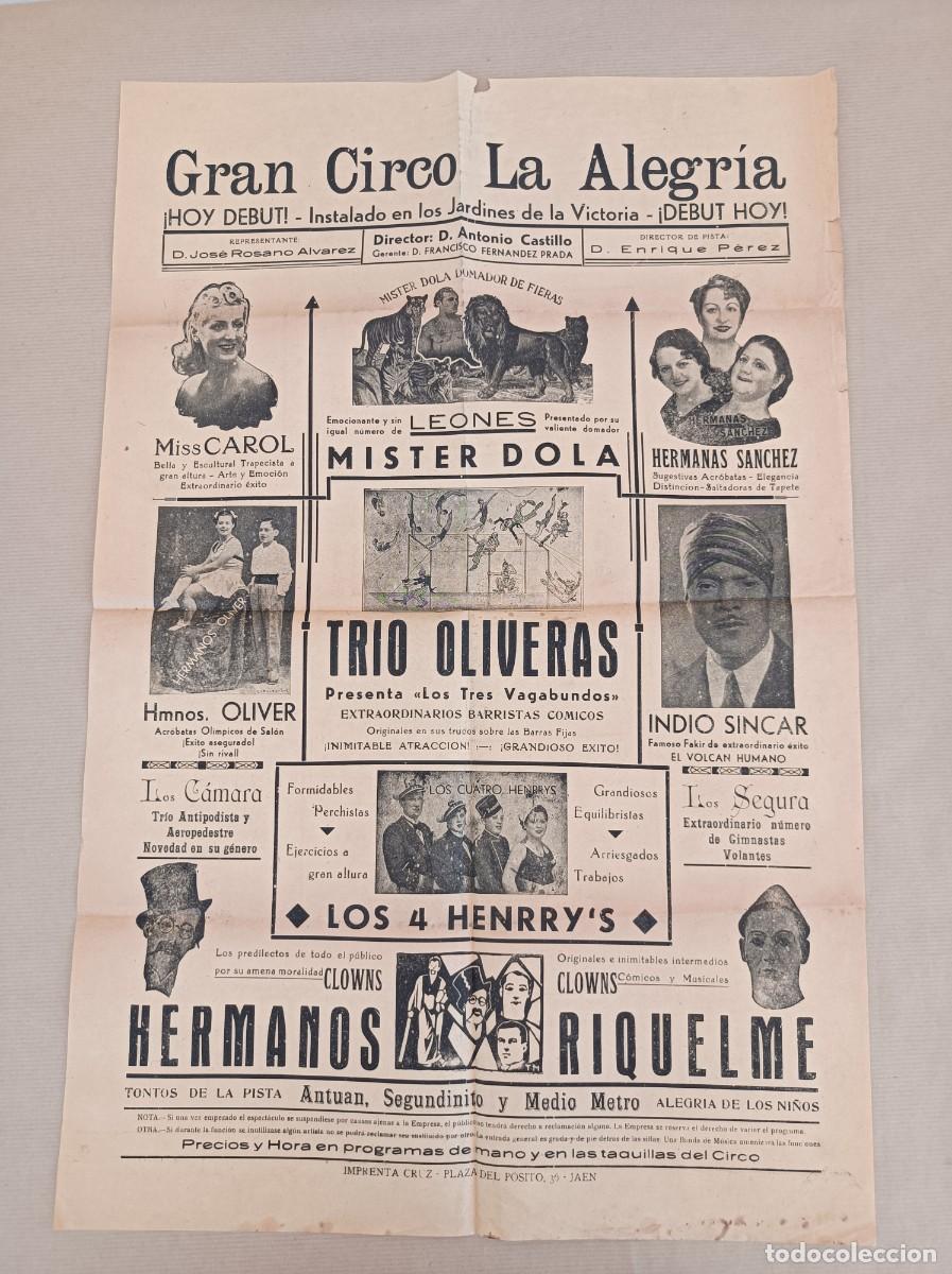 Coleccionismo: PROGRAMA CARTEL GRAN CIRCO LA ALEGR&Iacute;A JARDINES DE LA VICTORIA MISS CAROL HERMANOS RIQUELME 4 HENRRYS
