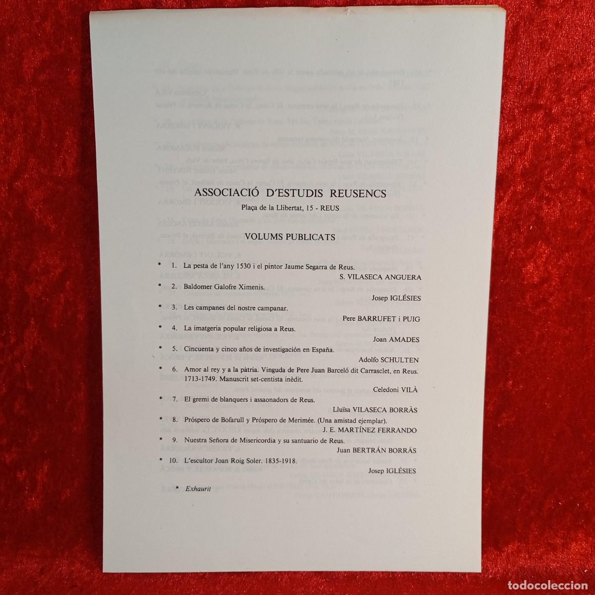 Coleccionismo: ASSOCIACI&Oacute; D'ESTUDIS REUSENCS - VOLUMS PUBLICATS - FOLLETO / 5294