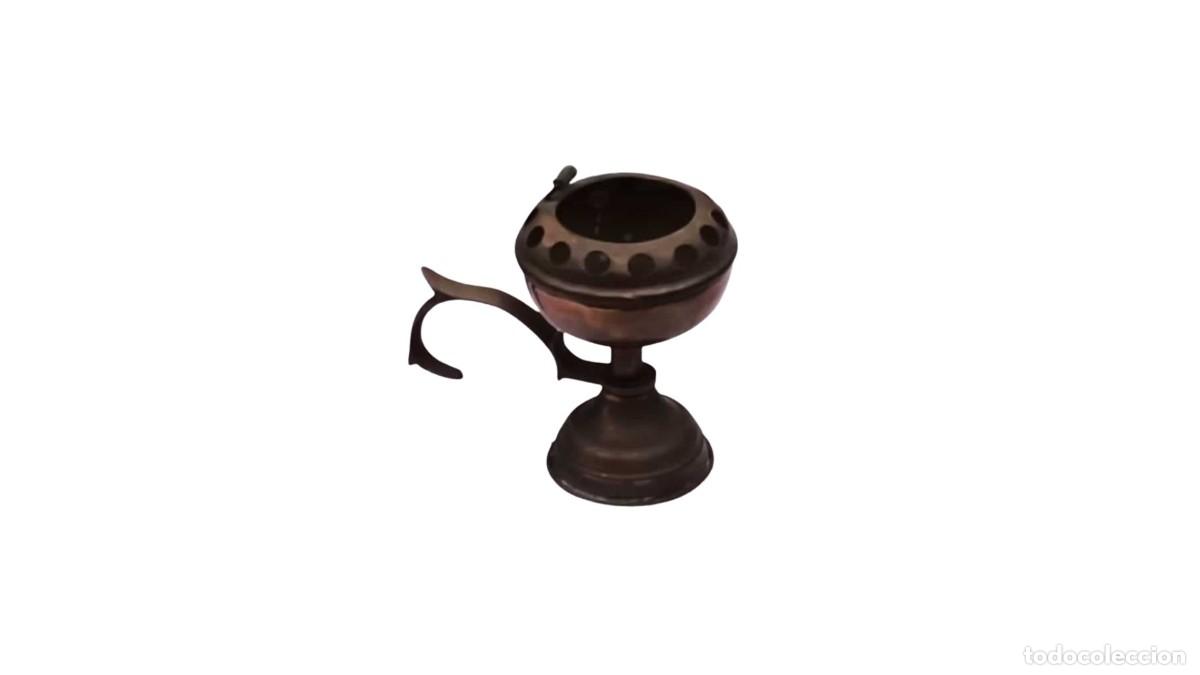 Collectionnisme: Incensario Antiguo de Bronce &ndash; Sahumerador con Asa &ndash; Origen Indio &ndash; A&ntilde;os 60/80 &ndash; Muy Raro