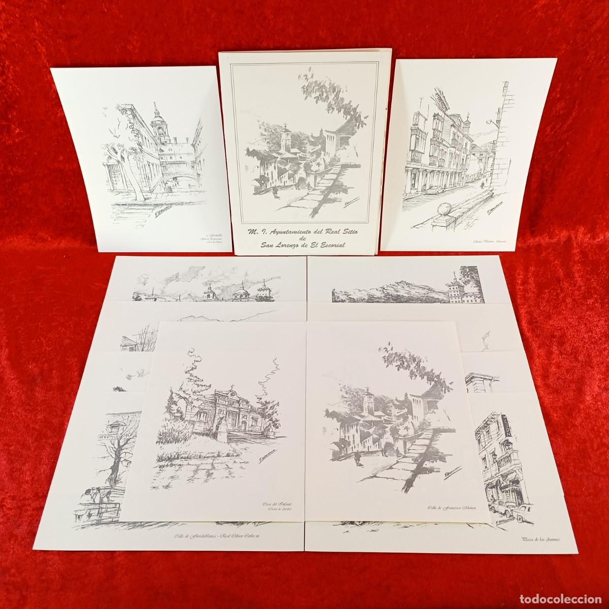 Coleccionismo: F. BERNARDINO - REPRODUCCIONES DE DIBUJOS A TINTA - 12 L&Aacute;MINAS - SAN LORENZO DE EL ESCORIAL / 5397