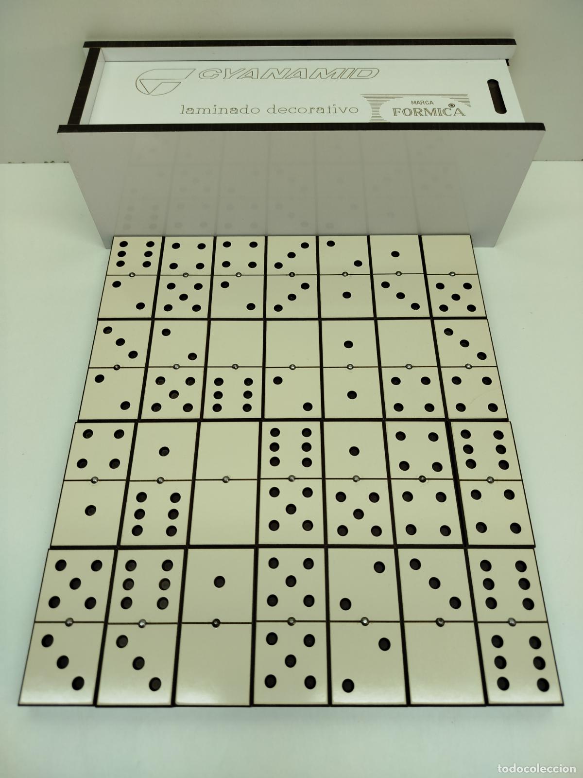 Coleccionismo: ANTIGUO DOMIN&Oacute; DE FORMICA - CYANAMID - JUEGO COMPLETO EN FORMICA INCLUIDA SU CAJA - IMPECABLE