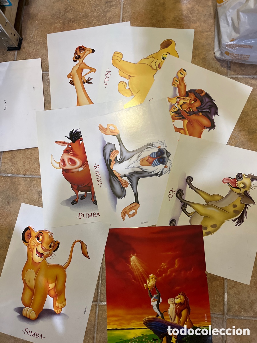 Coleccionismo: Colecci&oacute;n 8 l&aacute;minas el rey Le&oacute;n (Disney) formato din a4 prolongado (el pa&iacute;s)
