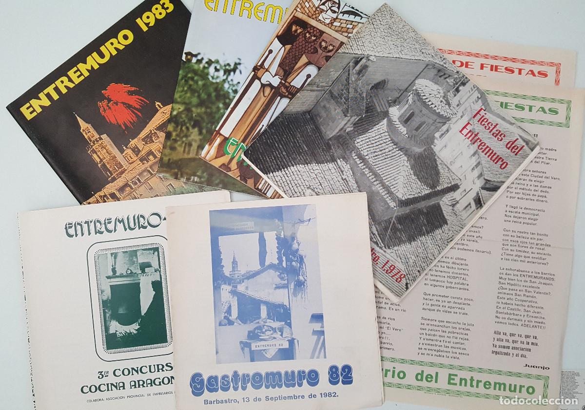 Coleccionismo: LOTE 4 PROGRAMAS DE FIESTAS DEL BARRIO ENTREMURO BARBASTRO + GASTROMURO + PREGONES, VER DESCRIPCI&Oacute;N