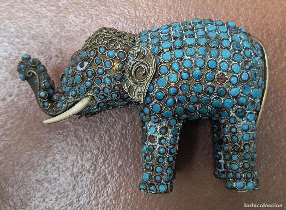 Coleccionismo: ELEFANTE DE LA SUERTE TURQUESA