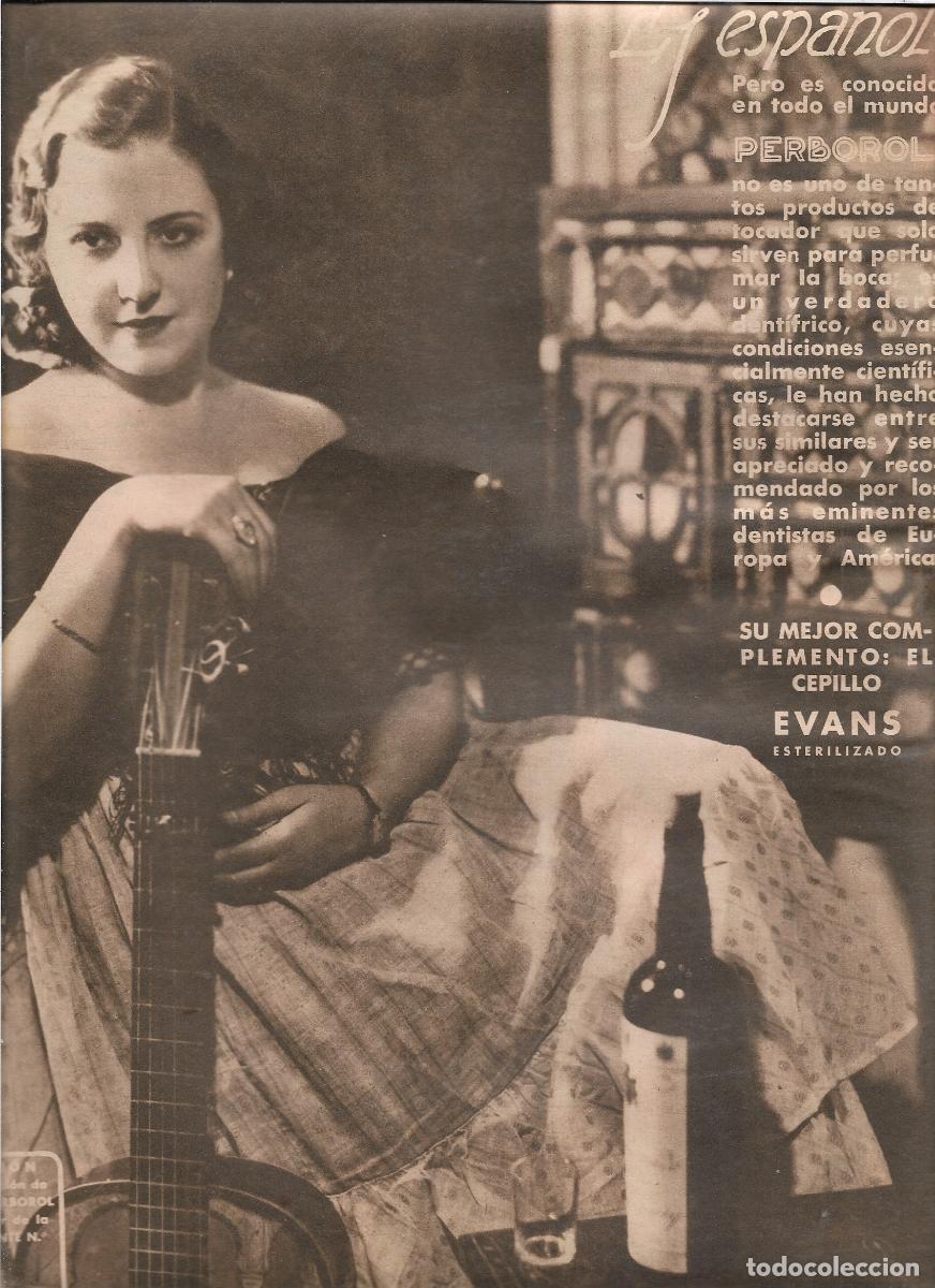 Coleccionismo: A&Ntilde;O 1933 RECORTE PRENSA PUBLICIDAD PERBOROL DENTIFRICO HIGIENE BUCAL DIBUJO DE LOYGORRI