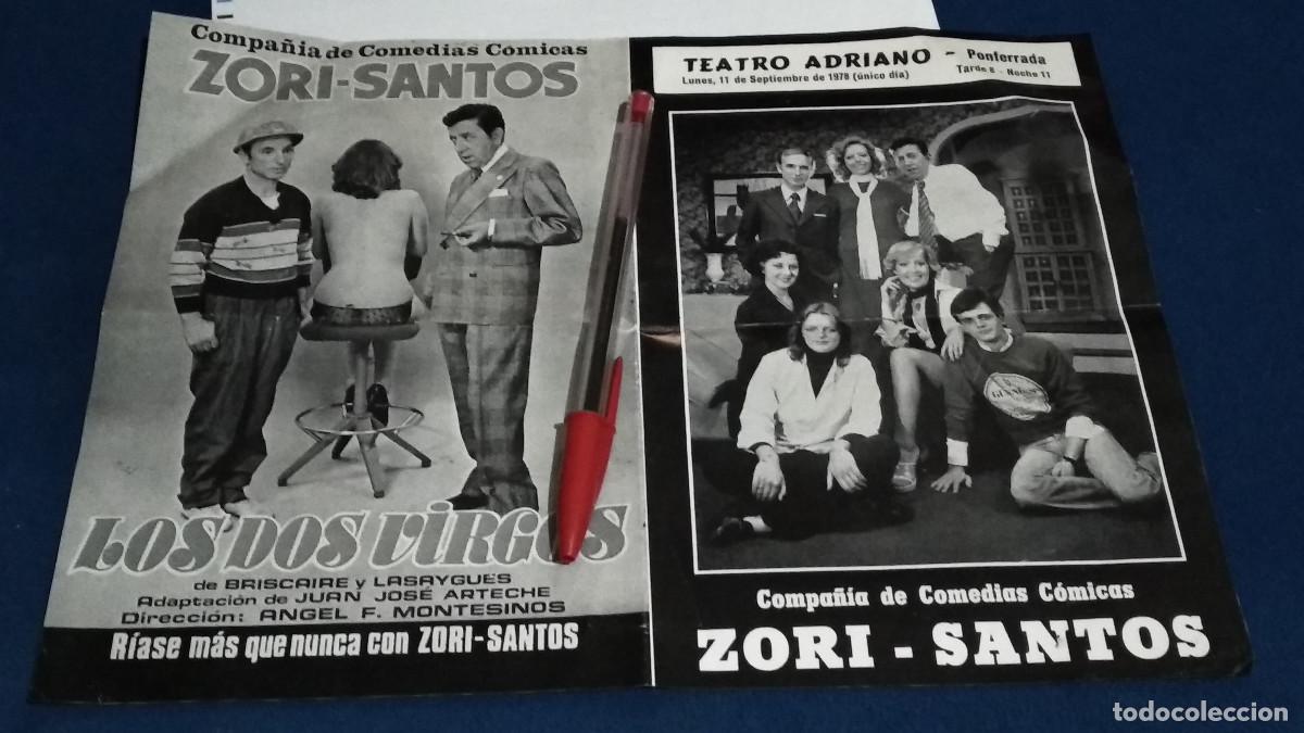 Coleccionismo: ZORI - SANTOS - LOS DOS VIRGOS COMPA&Ntilde;&Iacute;A DE COMEDIAS COMICAS PROGRAMA DE TEATRO ADRIANO 1978