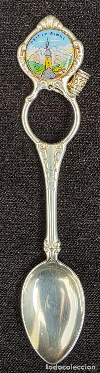 Coleccionismo: Cucharilla Souvenir Vintage Reit im Winkl Alemania Plateada 12 cm Colecci&oacute;n