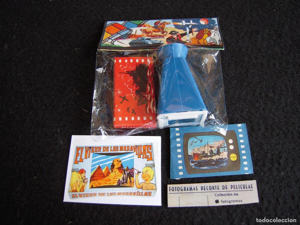 Coleccionismo: Visor de Kiosko AZUL A&ntilde;os 70 + Caja de Fotogramas recortes de Peliculas de Cine en 35mm